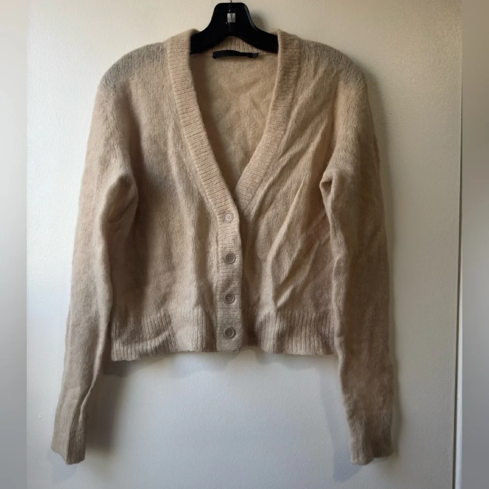 Jenni Kayne Women's Boyfriend Beige Sweater Cardigan Sz S - Picture 3 of 14